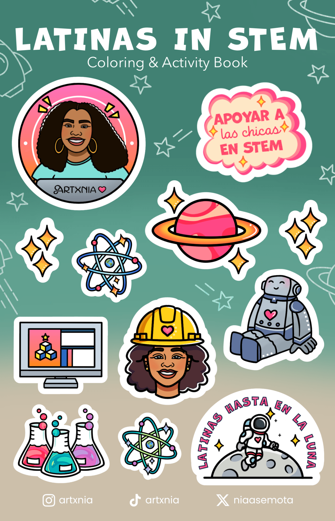 Latinas in STEM Sticker Sheet - ArtxNia