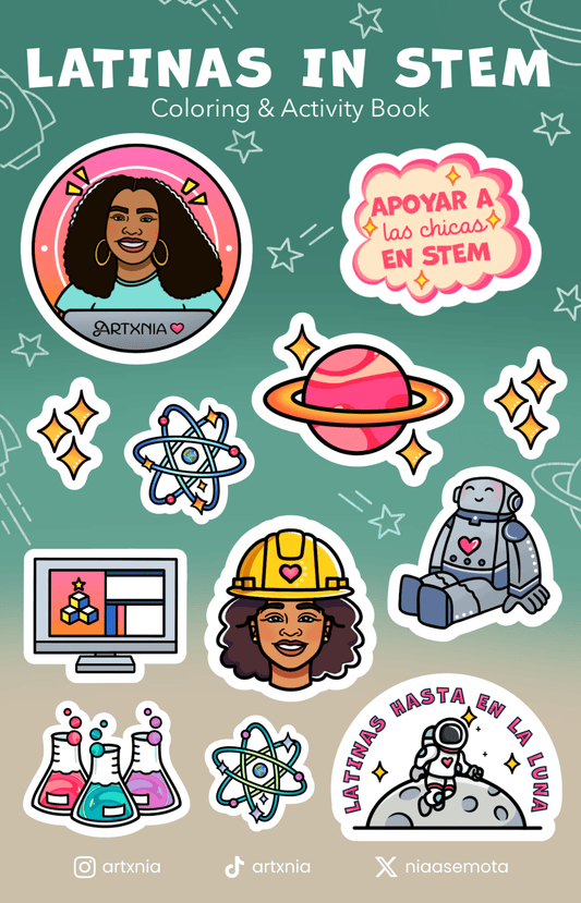 Latinas in STEM Sticker Sheet - ArtxNia